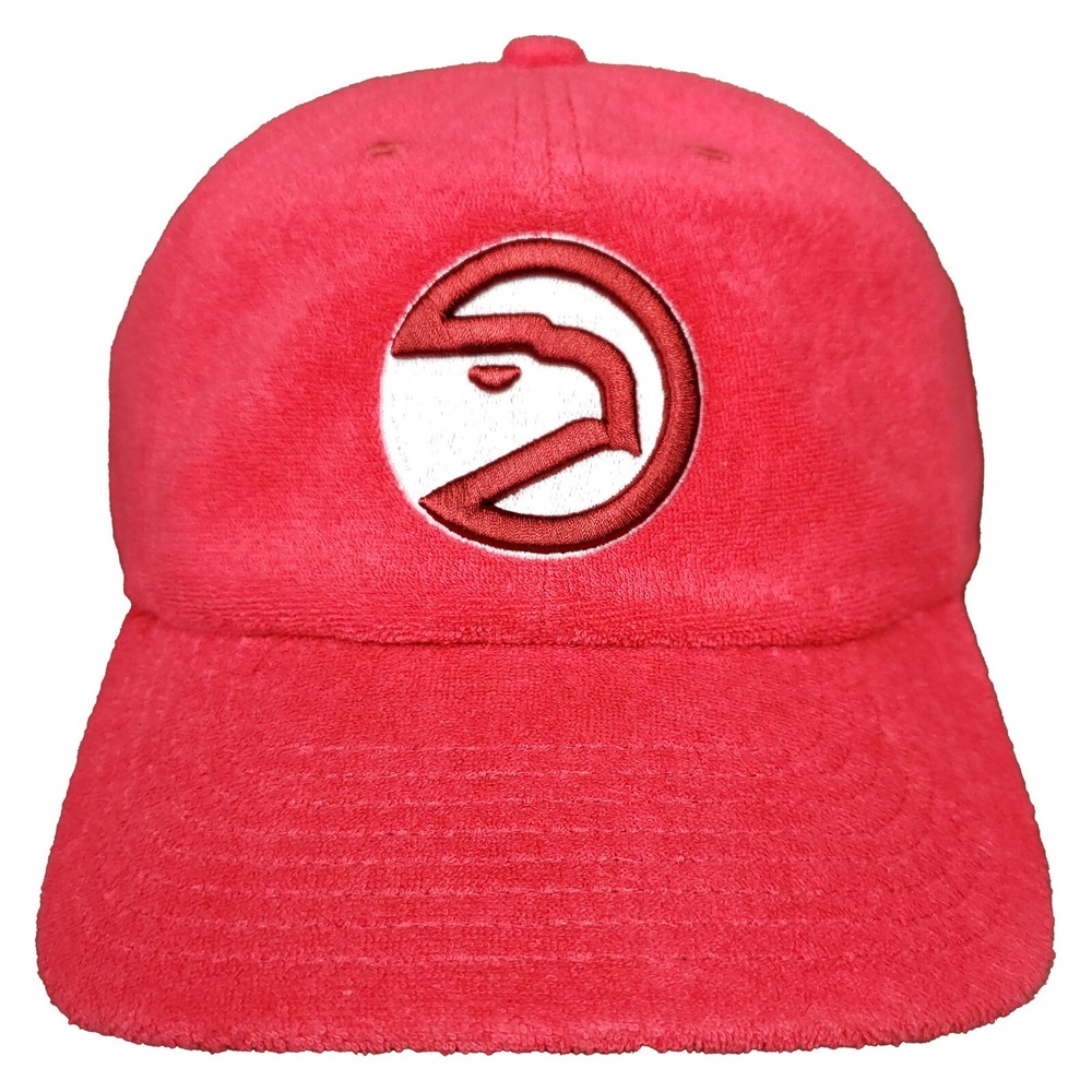Atlanta Hawks Mitchell & Ness NBA Dad Cap Hat 3D Logo Red Terry Fabric New